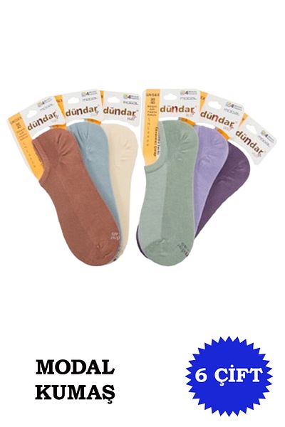 Dündar Women's Modal Sneaker Socks 6 Pack