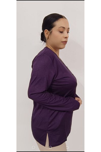 AKŞEN GİYİM Plus Size V-neck High Quality Long Sleeve Mother Blouse with Glitter and Pearl Button Detail