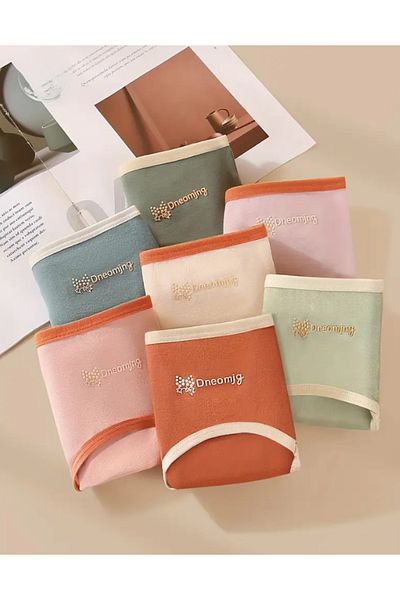 BUSYET Tulip Series Dark Green - Light Green 2 Pieces Women's Cotton Panties Letter Pattern Comfortable Underwear