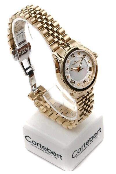 cortebert Zirkon Taşlı Gold Cortebert Lüks Kol Saati