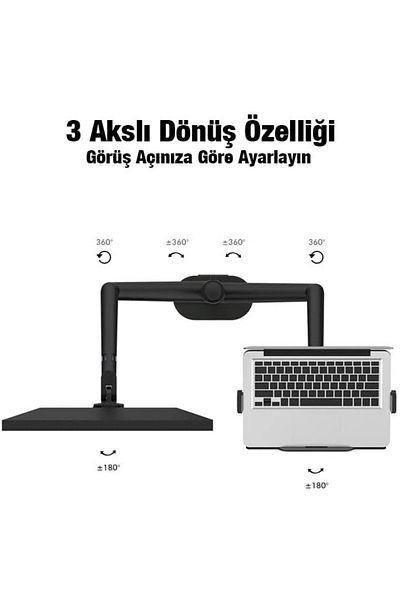 STOREMAX Std7090B 10"-27" Notebook Stand and Shock Absorber Free Vesa Monitor Holder Arm Black