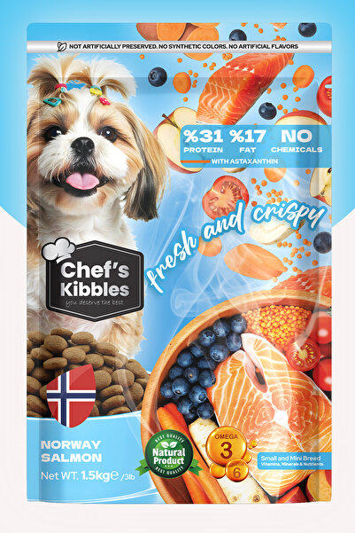 Mutamin Chef’s Kibbles Norveç Somonlu Küçük Ve Mini Irk Köpek Maması 15kg