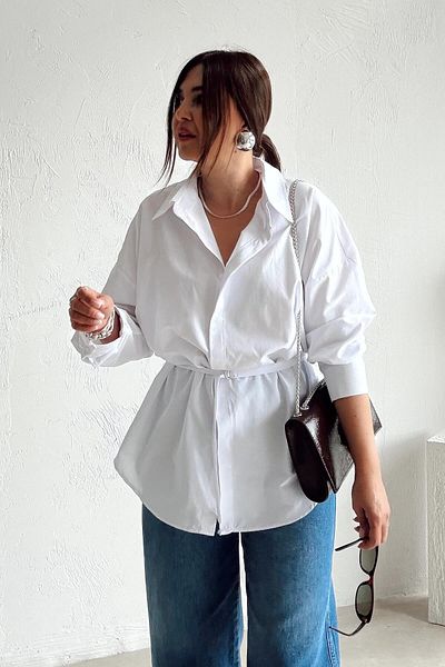 ELVAN TOLON White Shirt with Belt