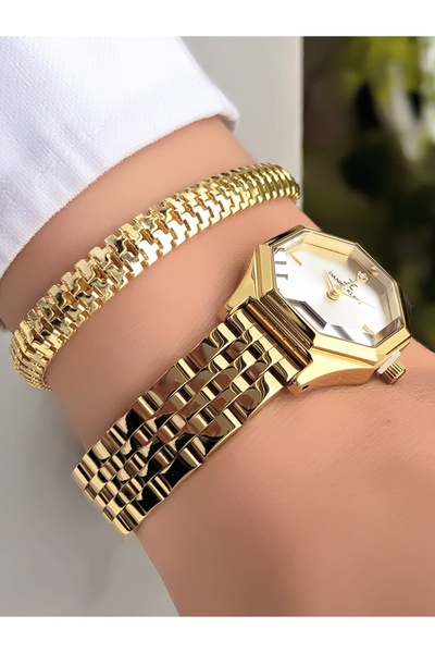 Daniel Klein Çelik Altın Renk Kadın Kol Saati Garantili 3 ATM Su Geçirmezlik Bileklik Hediyeli DK9V7AS