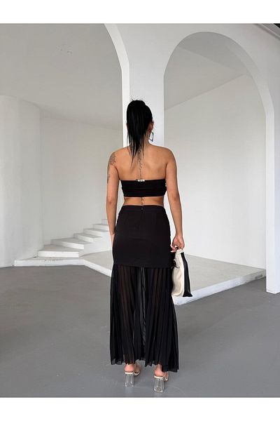 Ekim Store Fusta lungă din tul negru