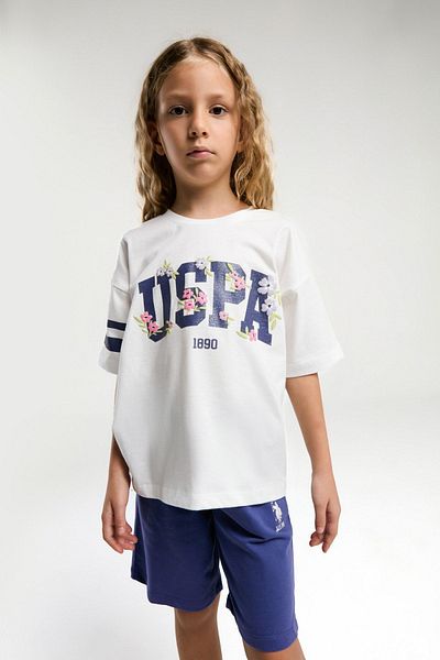 U.S. Polo Assn. 4-15 Years Old Licensed Us Polo Assn Girl's Set-White