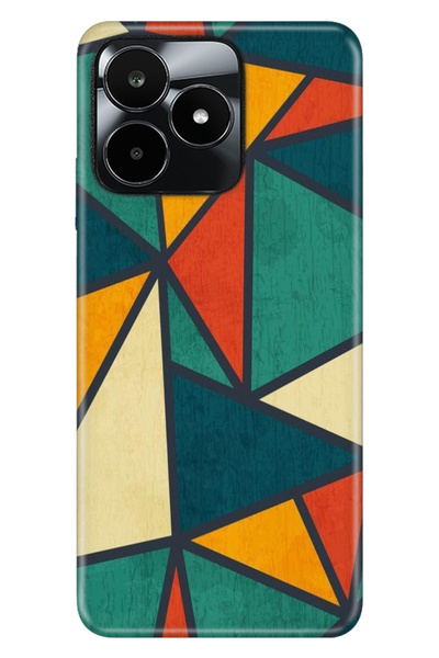 EGSTECH حافظة Realme C53 (RMX3760) متوافقة مع نمط السيليكون الملون TPU UV Wall