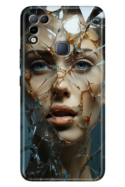 casetube جراب Infinix Hot 10 Play منقوش ومطبوع وغطاء سيليكون مرن مكسور