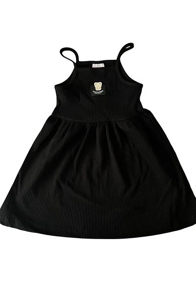 BY-GRİ By-Grey Girl's Dress with Bear Accessories
