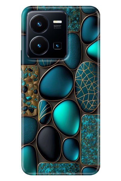 EGSTECH حافظة Vivo Y22S -Y35 ملونة من مادة TPU UV مطبوع من السيليكون الرخامي