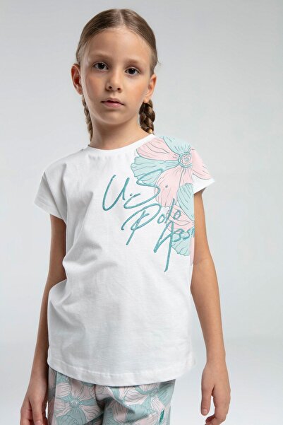 U.S. Polo Assn. 4-15 Years Old Licensed Us Polo Assn Girl's Set-Cream