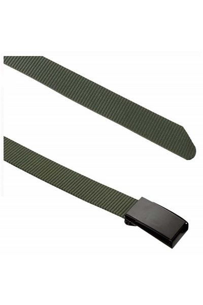 PUFO Curea stil militar pentru bărbați 3,8 x 115 cm, reglabilă, verde
