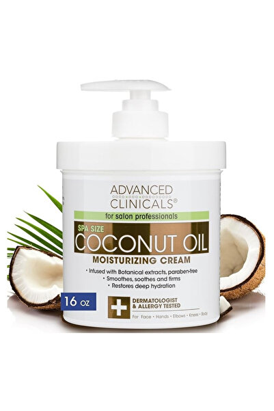 Advanced Clinicals كريم مرطب بزيت جوز الهند، 16 أونصة (454 جم)،ادفانسد كلينيكالز