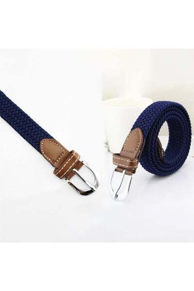 PUFO Curea elastică marinarească pentru bărbați 120-130 x 3,5 cm, reglabilă, albastră