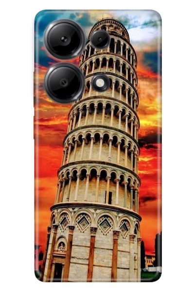 EGSTECH حافظة لهاتف Xiaomi Redmi Note 13 Pro 4G بتصميم ملون وبرج بيتزا من الس...