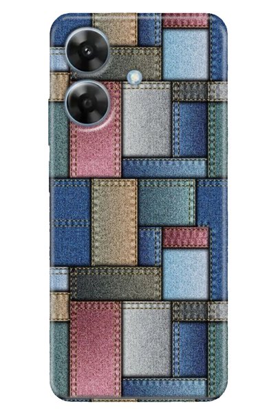 casetube حافظة Realme Note 60 4G ملونة بتصميم مطبوع نمطًا بنمط الجينز