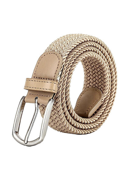 PUFO Sailor elastic belt for men 120-130 x 3.5 cm, adjustable, light beige