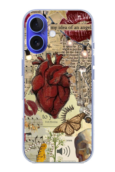 TechTree جراب سيليكون شفاف متوافق مع هاتف iPhone 16 Vampire Diaries Vintage