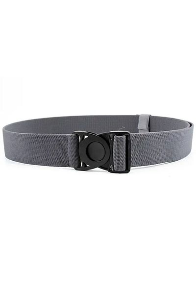 PUFO Curea elastică Traveler pentru bărbați 3,8 x 125 cm, cataramă din plastic, gri