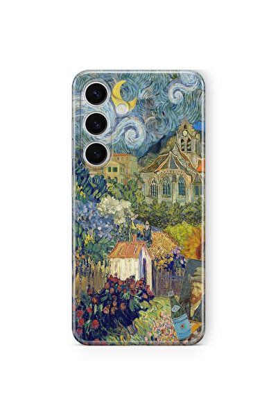 Samsung Galaxy S25 Fe Uyumlu Van Gogh Kolaj Tasarım Baskılı Şeffaf Kılıf