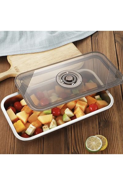 PUFO Tavă gastronorm din oțel inoxidabil pentru depozitarea alimentelor, catering, restaurante, fast-food, capacitate 3,8 l