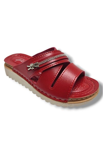 Perla 3001-25 Δερμάτινες Ανατομικές Μαλακές Γυναικείες Παντόφλες με Σταυρωτό ...