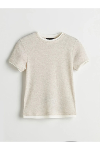 LC Waikiki Lcw Vision Beige Crew Neck Women's T-Shirt