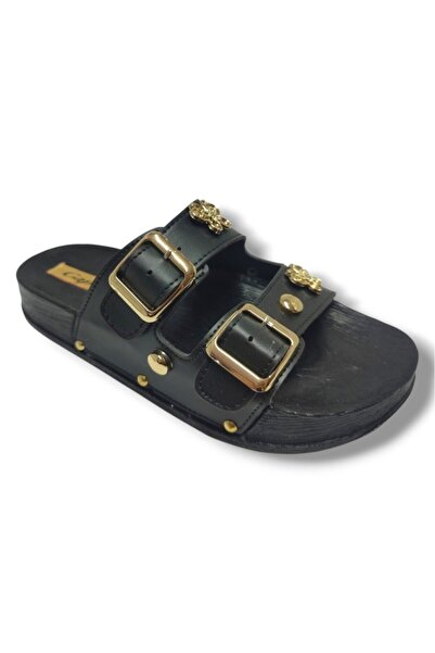 CAPRİ Γυναικείες παντόφλες Capri 9001-25 με δερμάτινη διπλή αγκράφα