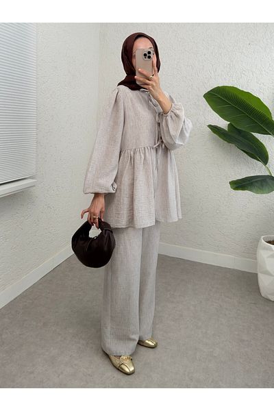 Modamorfo Front Tie Piece Handle Elastic Set - Stone