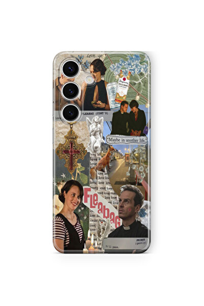 Space Star Samsung Galaxy S24 Fe Uyumlu Fleabag Kolaj Tasarım Baskılı Şeffaf ...
