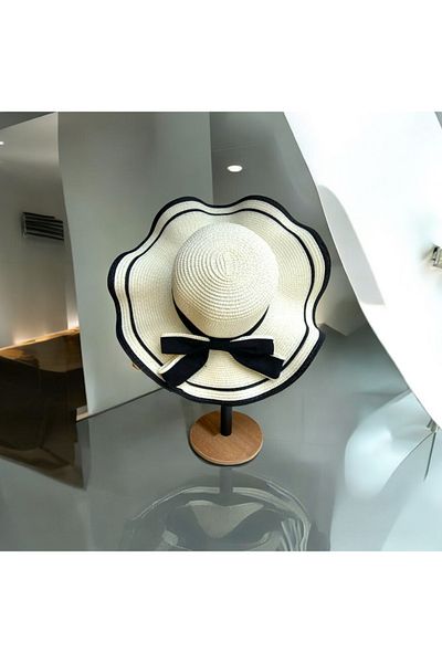 Allen Accessories Ekru Wide Straw Hat