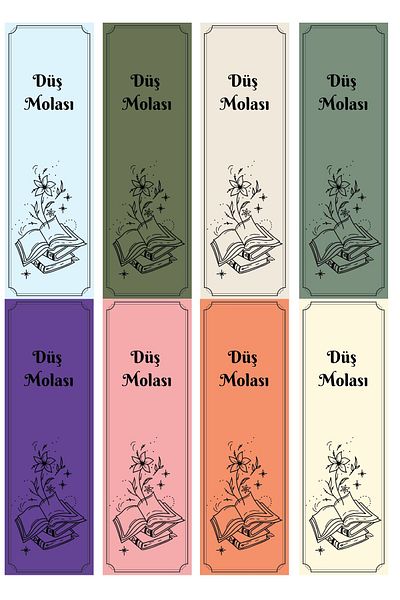 sentirshop Set de 8 semne de carte - design special, semn de carte din carton Bristol de 250 gr