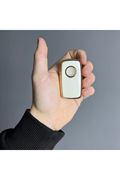 Luxe Aksesuarr Volkswagen Polo-Golf-Jetta-Caddy UDS Switchblade 3 butoane de protecție cheie controler carcasă din silicon culoare albă