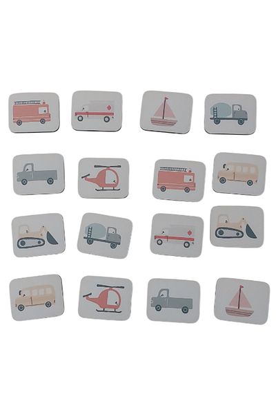 Fizello Educational and Educational Wooden Vehicle Matching Cards - Baby Kids Toy