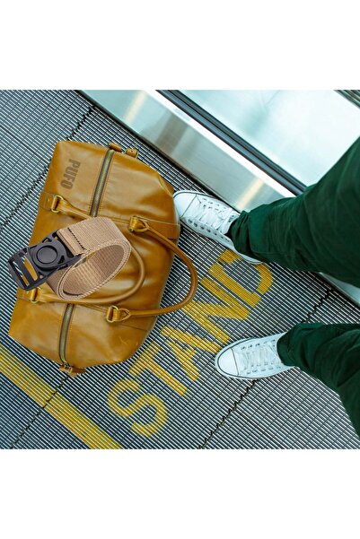 PUFO Traveler belt for men 3.8 x 123 cm, plastic buckle, beige