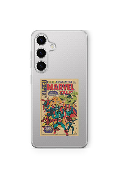 Space Star Samsung Galaxy S24 Fe Uyumlu Marvel Tales Tasarım Baskılı Şeffaf K...