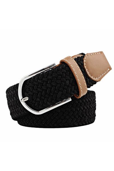 PUFO Curea elastică marinarească pentru bărbați 120-130 x 3,5 cm, reglabilă, neagră/maro