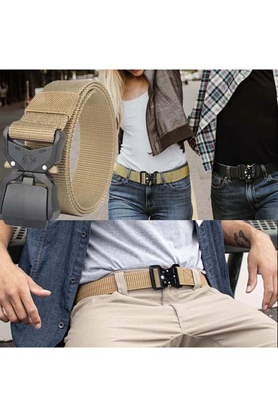 PUFO Commando Belt For Men 3.8 X 120 Cm, Khaki