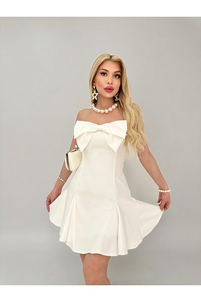 GİZONLY Aide Bow Detail Mini Dress