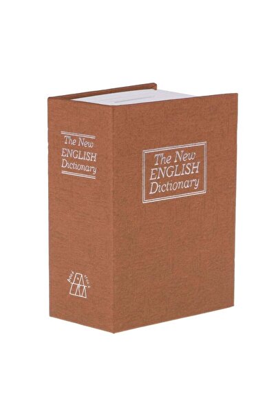 PUFO secret book-type safe with key for locking, Dictionary model, 24 x 15.5 cm, brown