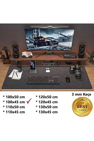 Wotrart Mouse Pad Masa Üstü Koruyucu 3mm Keçe Klavye PC Notebook Altı