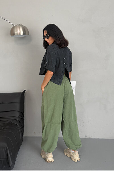 Ortaya Çık Khaki Washed Drawstring Trousers