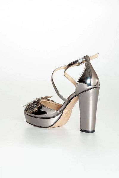 PayBuy Women's Fashion Stylish Platinum Mirror Stone Heels Elegant Design Wedding Engagement Night Evening Dress Shoes