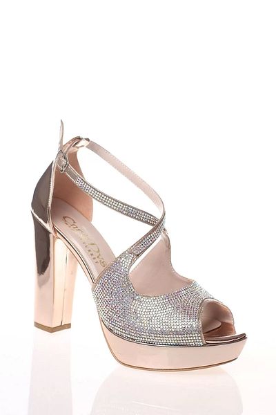 PayBuy Women's Fashion Stylish Silver Mirror Face Stone Heels Elegant Design Wedding Engagement Night Evening Dress Shoes