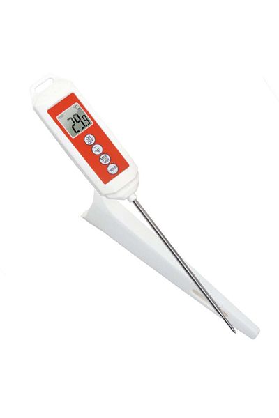 PUFO Digital thermometer for kitchen, liquids, food, dairy, cakes, wax, -50° C - +300° C, Red/White