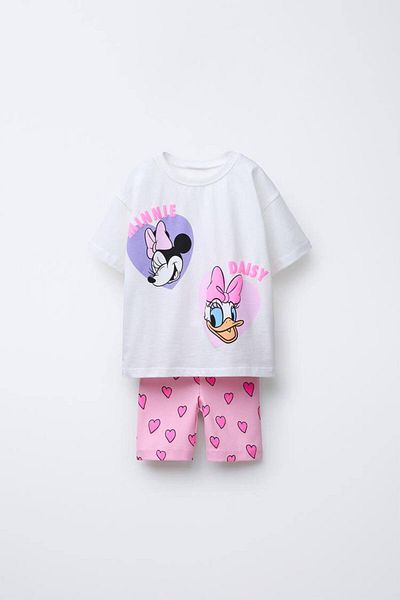 Daisy Dolly Girl's Biker Tights Cotton Top and Bottom Set