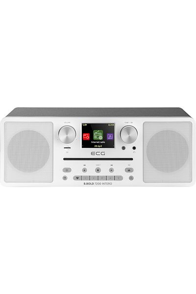 ECG Internet radio ECG B.BOLD 7200 Intero White, FM + DAB, stereo 2 × 10 W, CD audio si MP3,Bluetooth,