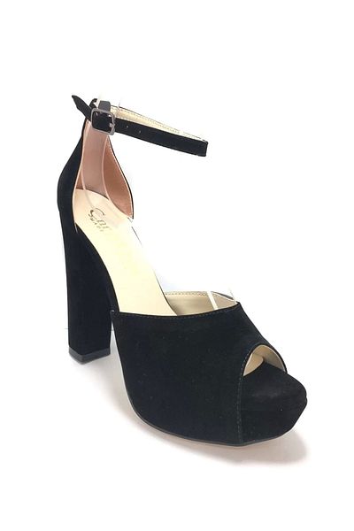 PayBuy Women's Fashion Stylish Black Suede Heels Elegant Design High Heel Wedding Engagement Night Evening Dress Shoes