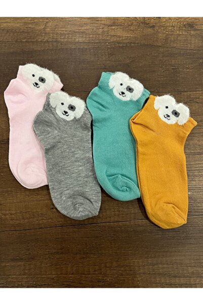 erceys Șosete scurte de vară tridimensionale pentru femei cu figurină de câin...