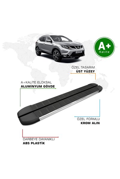 FA OTO AKSESUAR Nissan Qashqai Yan Basamak 2014 – 2021 Model S-Line Krom